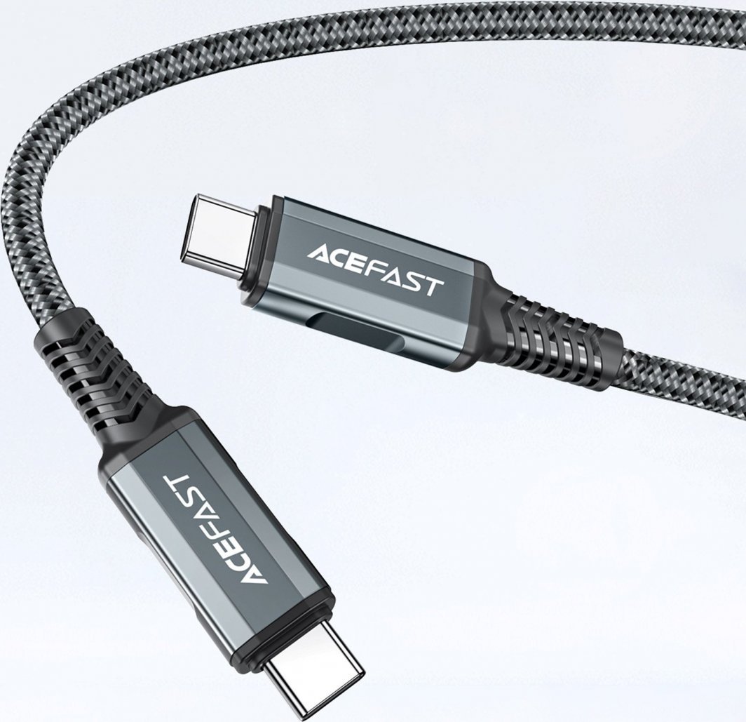 Karikues Acefast 2in1 GaN, 65W, USB A dhe USB C, gri