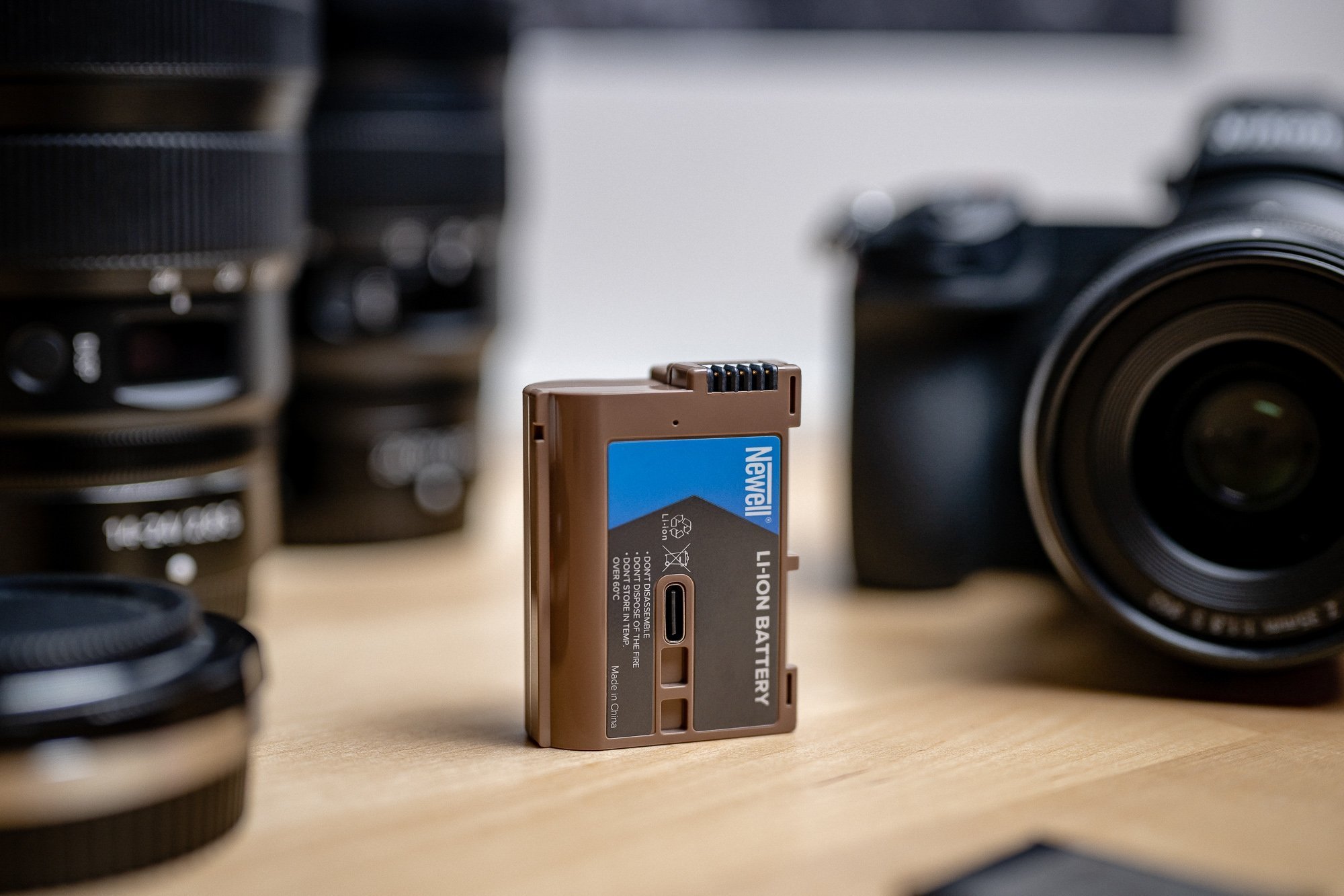 Bateri për aparat fotografik Newell EN-EL15C, 2300mAh, me USB-C, gri