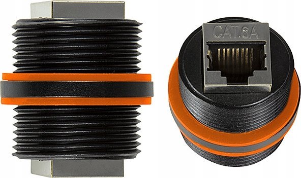 Мрежен конектор LogiLink NP0081, 2x RJ45, IP67, црн