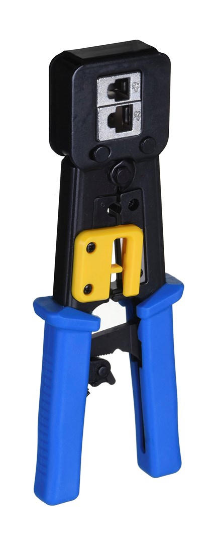 Vegël krimpuese Alantec NI040, për RJ45 RJ12 RJ11, për konektorë EZ pass-through, e zezë