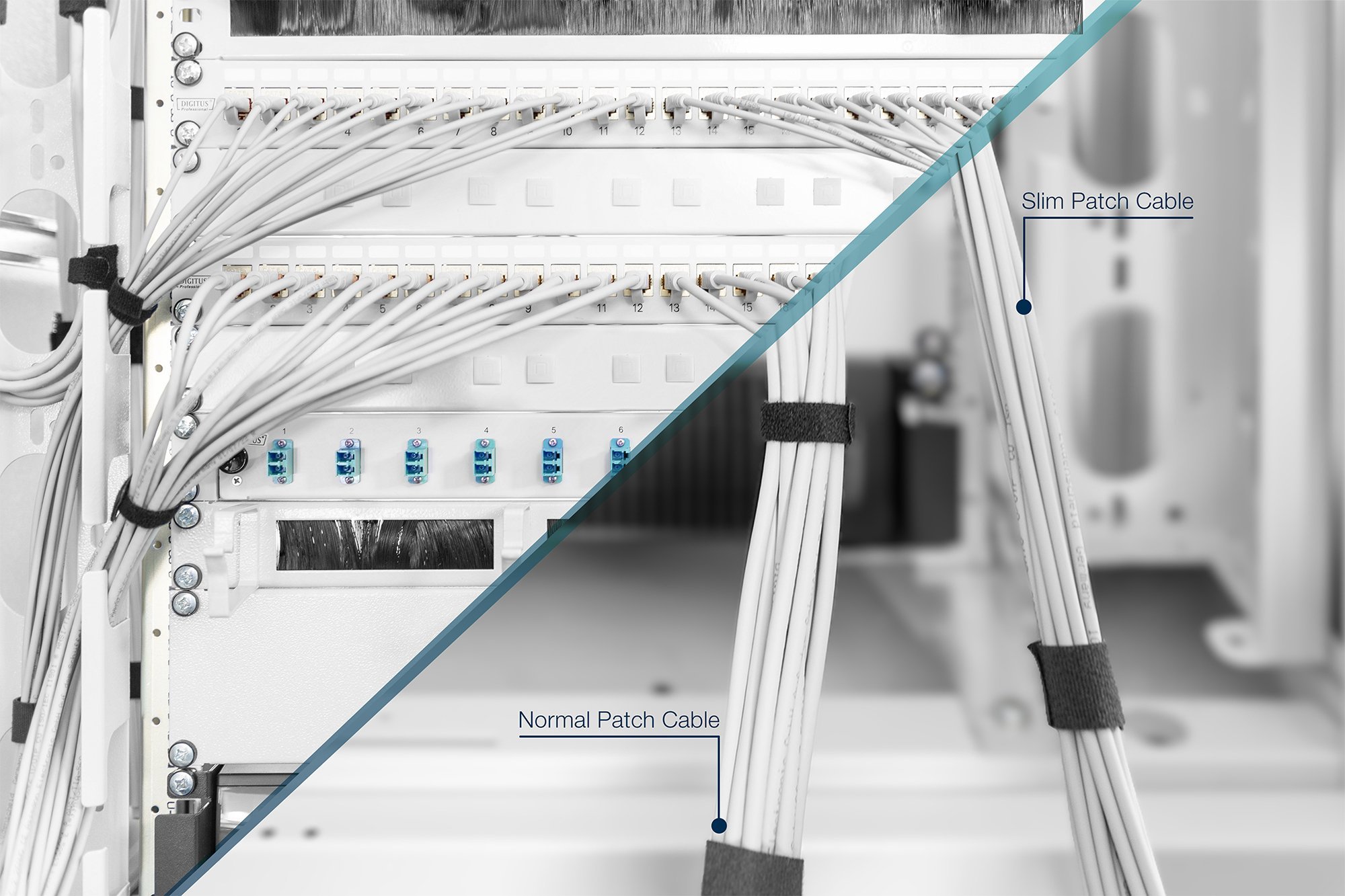 Kabllo rrjeti DIGITUS Slim Patch, CAT 6A U/FTP, 1 m, gri