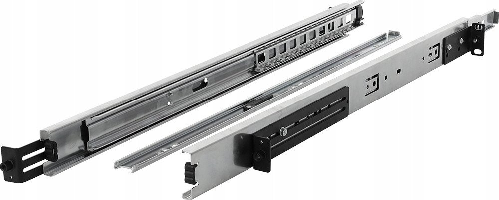 Shina rrëshqitëse RACK Lanberg ARAS800N, për kabinete 19" 800mm, set 2 copë, të zeza