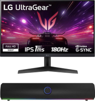 Поставете монитор LG UltraGear 24GS60F-B, 23,8", Full HD + звучна лента Genesis Helium 312BT