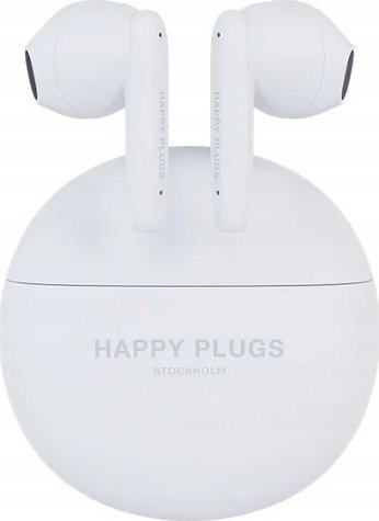 Kufje pa tela Happy Plugs Joy Lite, True Wireless, me kuti karikimi, të bardha