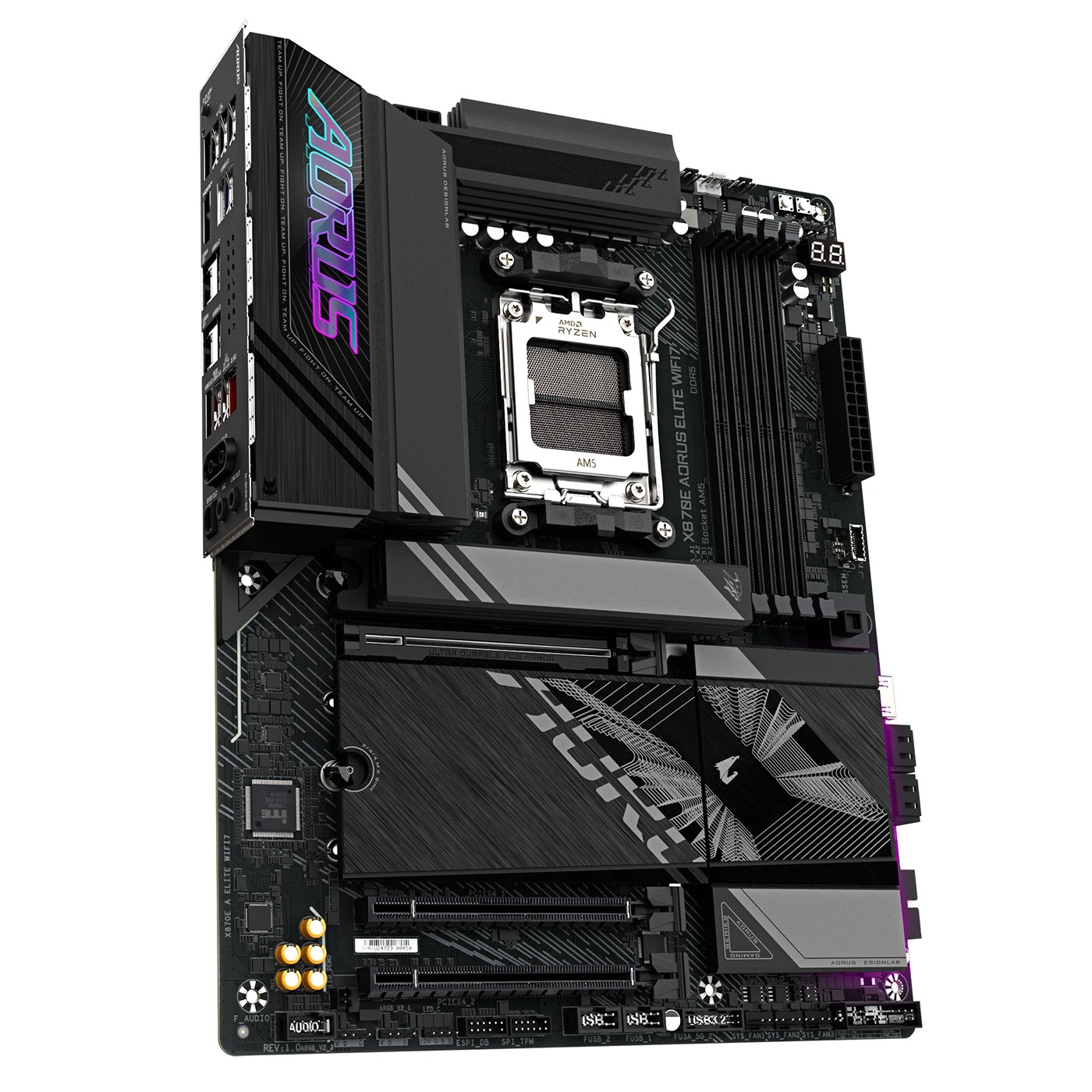 Pllakë amë Gigabyte X870E AORUS ELITE WIFI 7, ATX, AM5, DDR5 8000 MHz, e zezë
