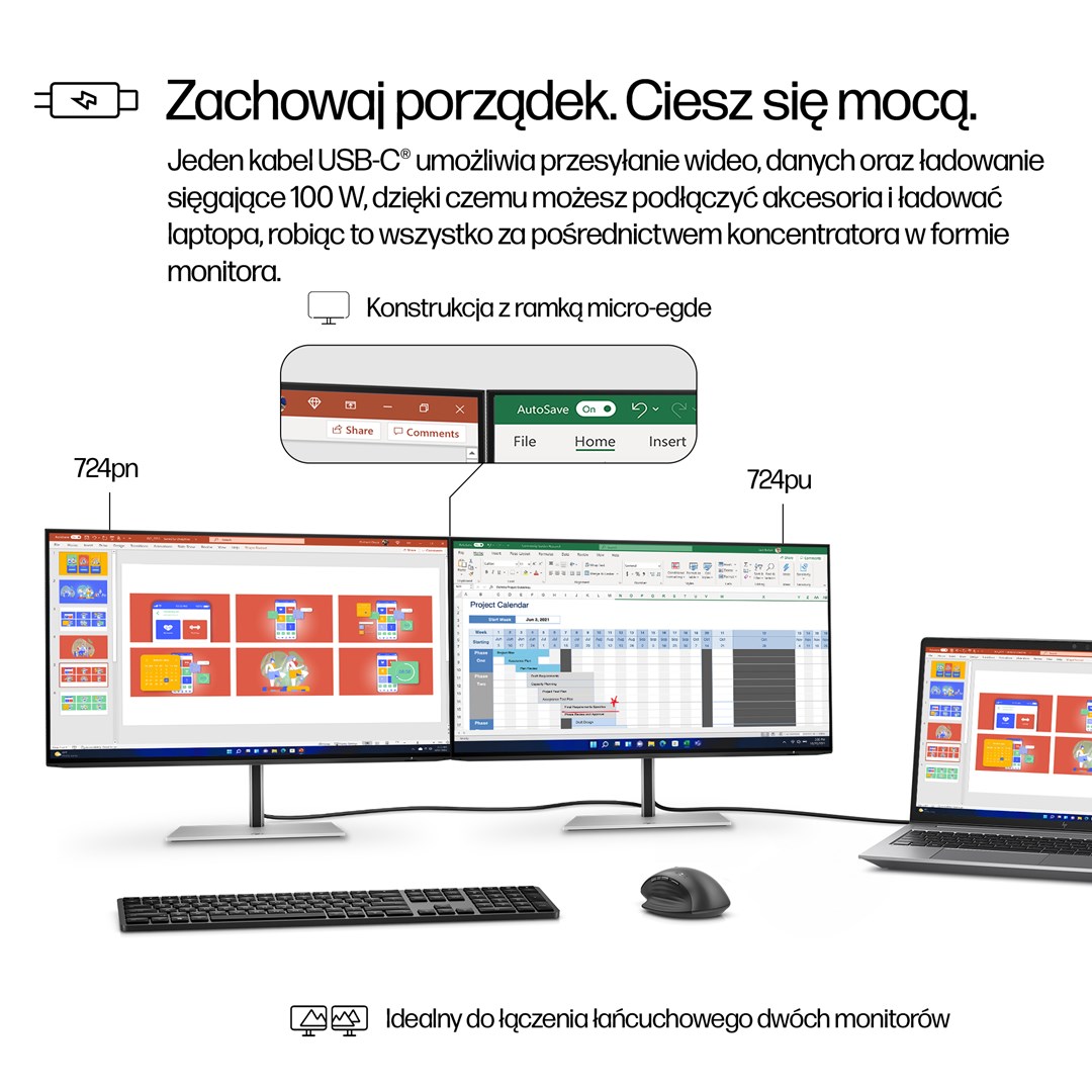 Monitor HP Series 7 Pro 724pu, 24", WUXGA, USB C, i zi