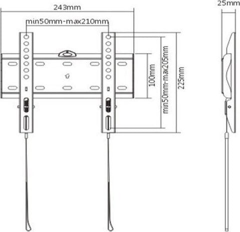 Mbajtëse televizori Gembird 23''-42", 30kg, e zezë