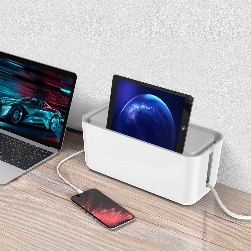 Organizues kabllosh Orico, kuti kabllosh 30 cm, plastike ABS, i bardhë