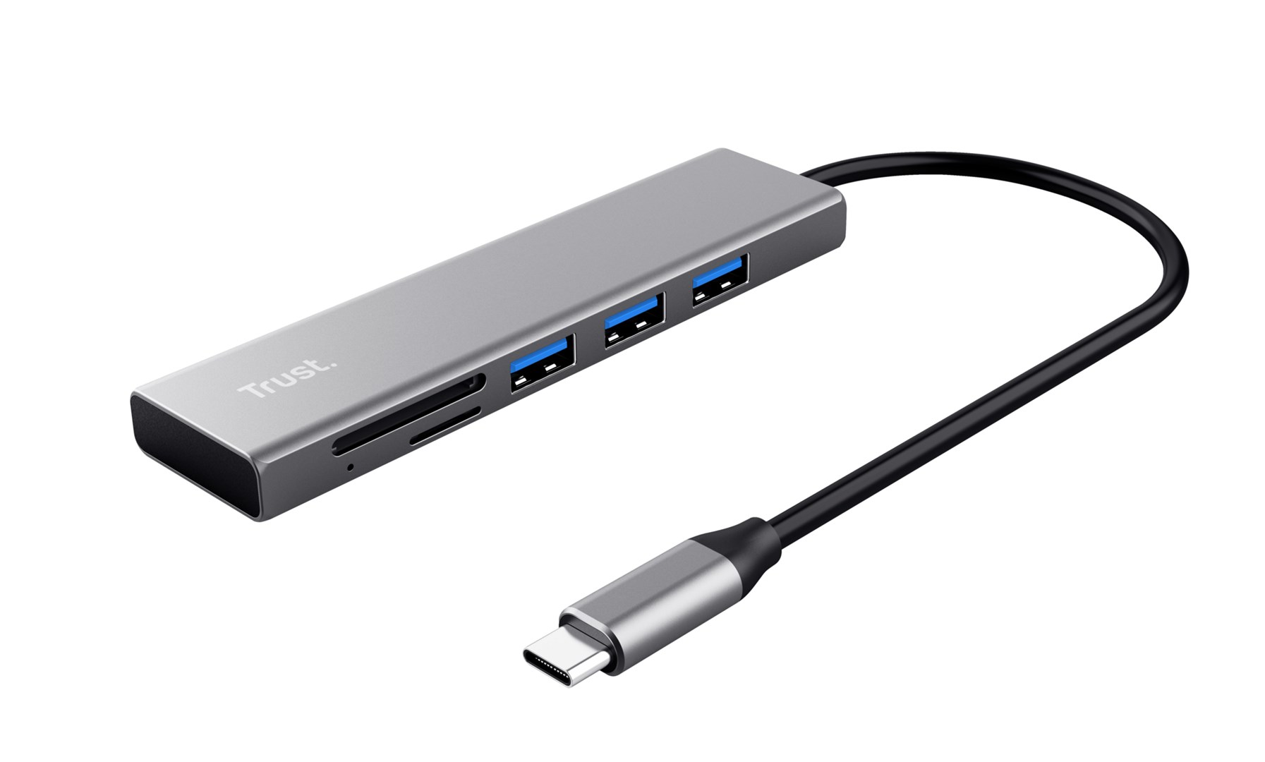 Qendër USB-C Halyx Fast, 3 porte, lexues kartash SD/microSD, i argjendtë