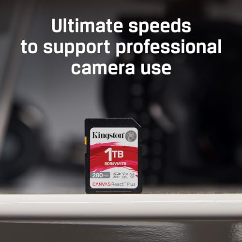 Kartë memorie SD Kingston Canvas React Plus V60, 256GB, UHS-II 280MB/s, gri