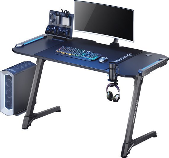 Tavolinë gaming Ultradesk Space XXL, 154 cm, LED, e zezë