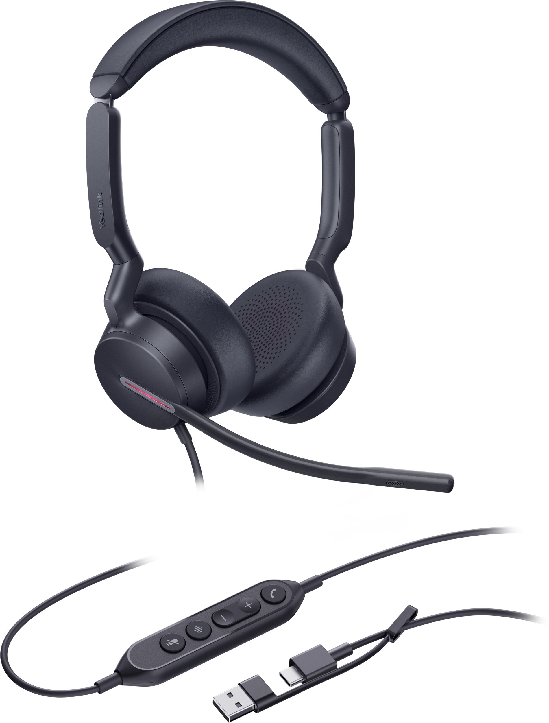 Kофули Yealink UH46 Dual UC, USB C и USB A, со кабел, црни