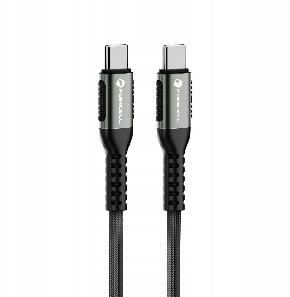 Kabllo USB C në USB C Forcell F Energy Cafule C263, 240W 5A, QC 4.0 PD, 0.5m, i zi