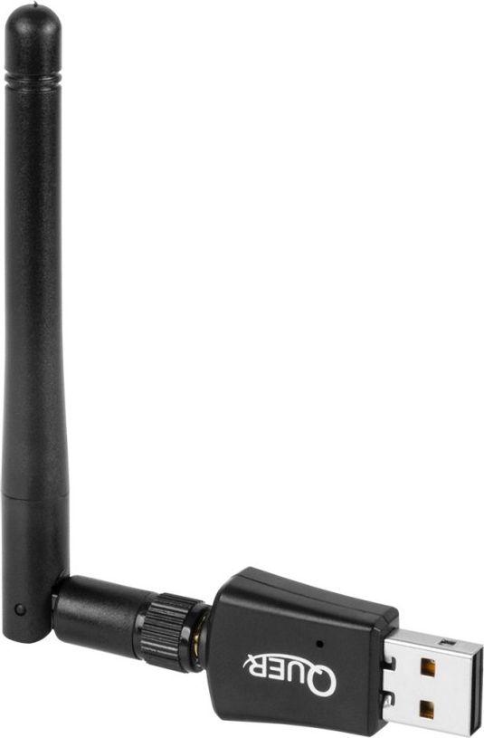 Adapter WiFi USB REBEL KOM0640-5, lidhje pa tela, dizajn kompakt, i zi