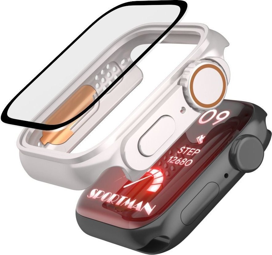 Kuti mbrojtëse Tech-Protect Defense360 për Apple Watch 4/5/6/SE 44mm, me xham të integruar, e zezë portokalli