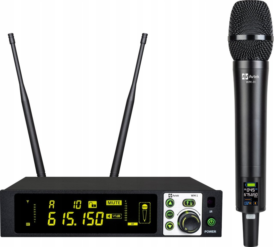 Set mikrofoni wireless Avtek WM 1B, True Diversity, me transmiter bodypack, i zi