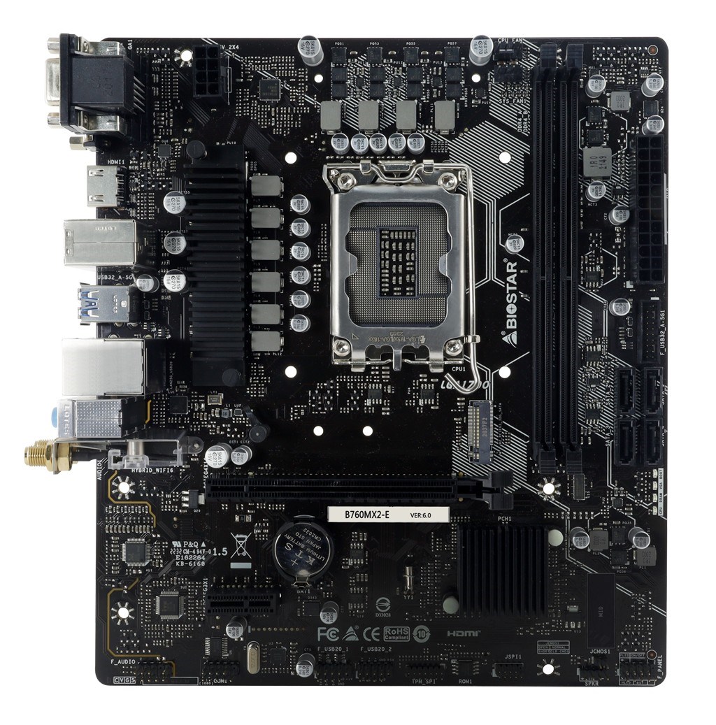 Plakë amë Biostar B760MX2-E, Intel B760, DDR5, microATX, e zezë