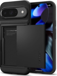 Kllafë telefoni Spigen Slim Armor CS, për Google Pixel 9 Pro Pixel 9, me portofol kartash, e zezë