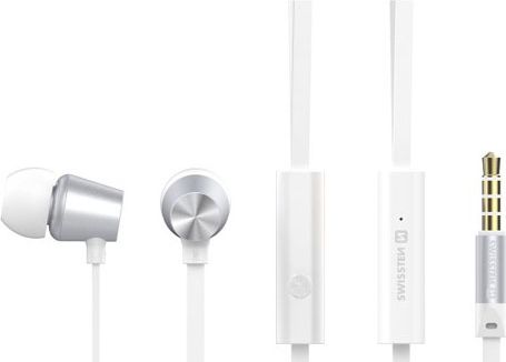 Kufje me tela Swissten Dynamic YS500, 3.5mm, me mikrofon, të bardha argjend