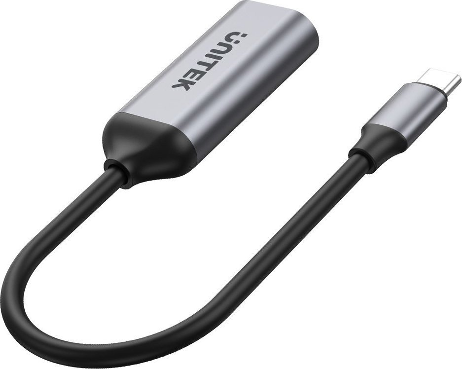 Адаптер УСБ Јунитек V1420A, УСБ Ц во ХДМИ, 4К 60Hz, сив