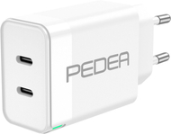 Полнач за ѕид PEDEA Fast Charger Dual PD, 40W, 2x USB Type C, бел