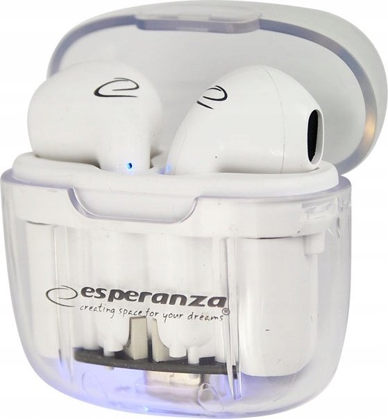 Kufje wireless Esperanza EH237W, Bluetooth 5.3, me prekje, të bardha