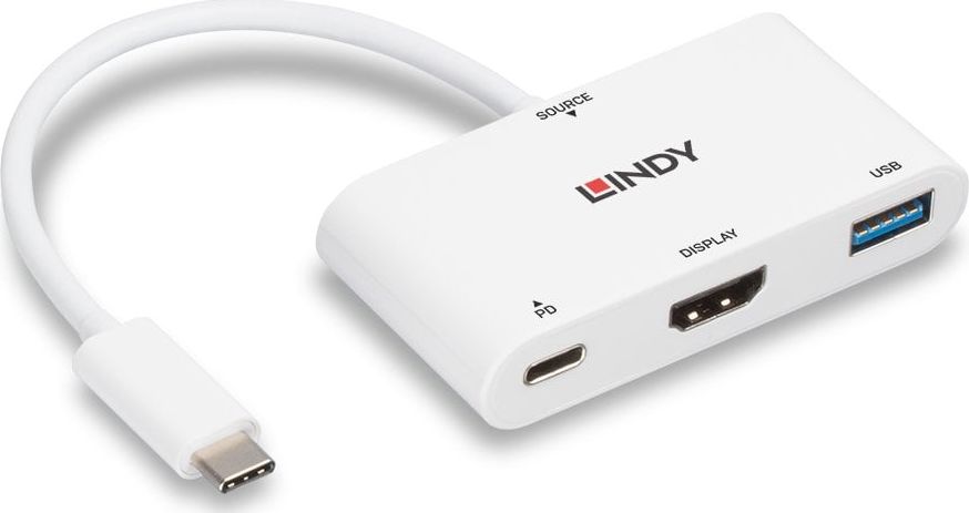 Stacion dokimi Lindy USB C 43340, HDMI, USB 3.0, gri