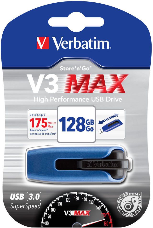 USB Flash Drive Verbatim Store'n'Go V3 MAX, 128 GB, e kaltër