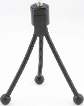 Tripod fleksibël për telefon Xrec, gjerësi 55-87mm, vidë 1/4", i zi