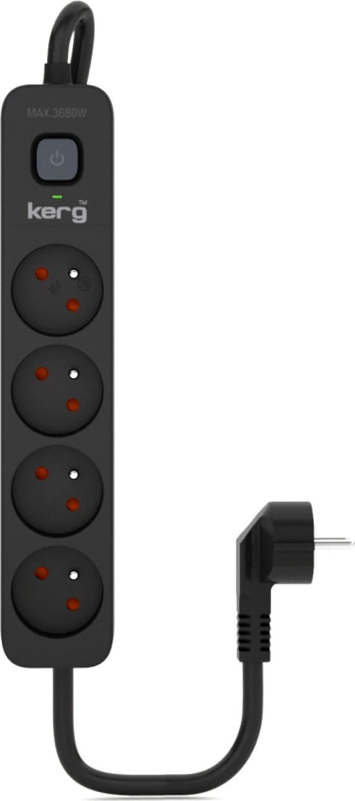 Zgjatës elektrik KERG Anti-Surge, 4 dalje, 5m, i zi