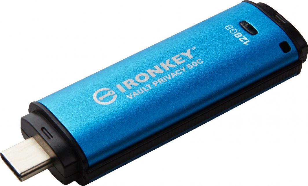 Pendrive Kingston IronKey VP50C, USB-C, 128 GB, i kaltër