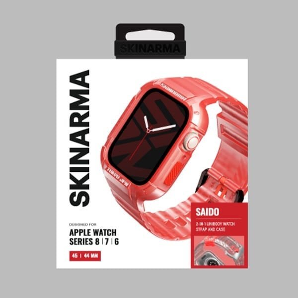Rrip me mbrojtëse për Apple Watch Skinarma Saido 2 in 1, 44 45mm, i kuq