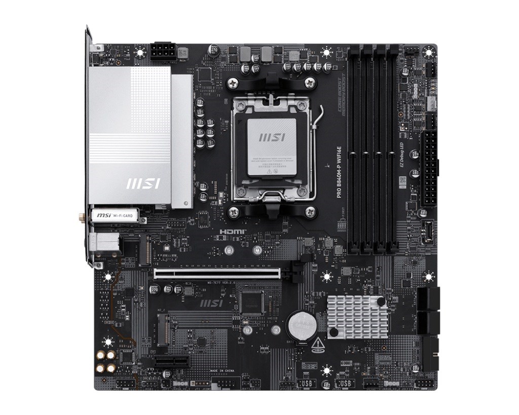 Pllakë amë MSI PRO B840M-P WIFI6E, AMD B840, Socket AM5, Micro ATX