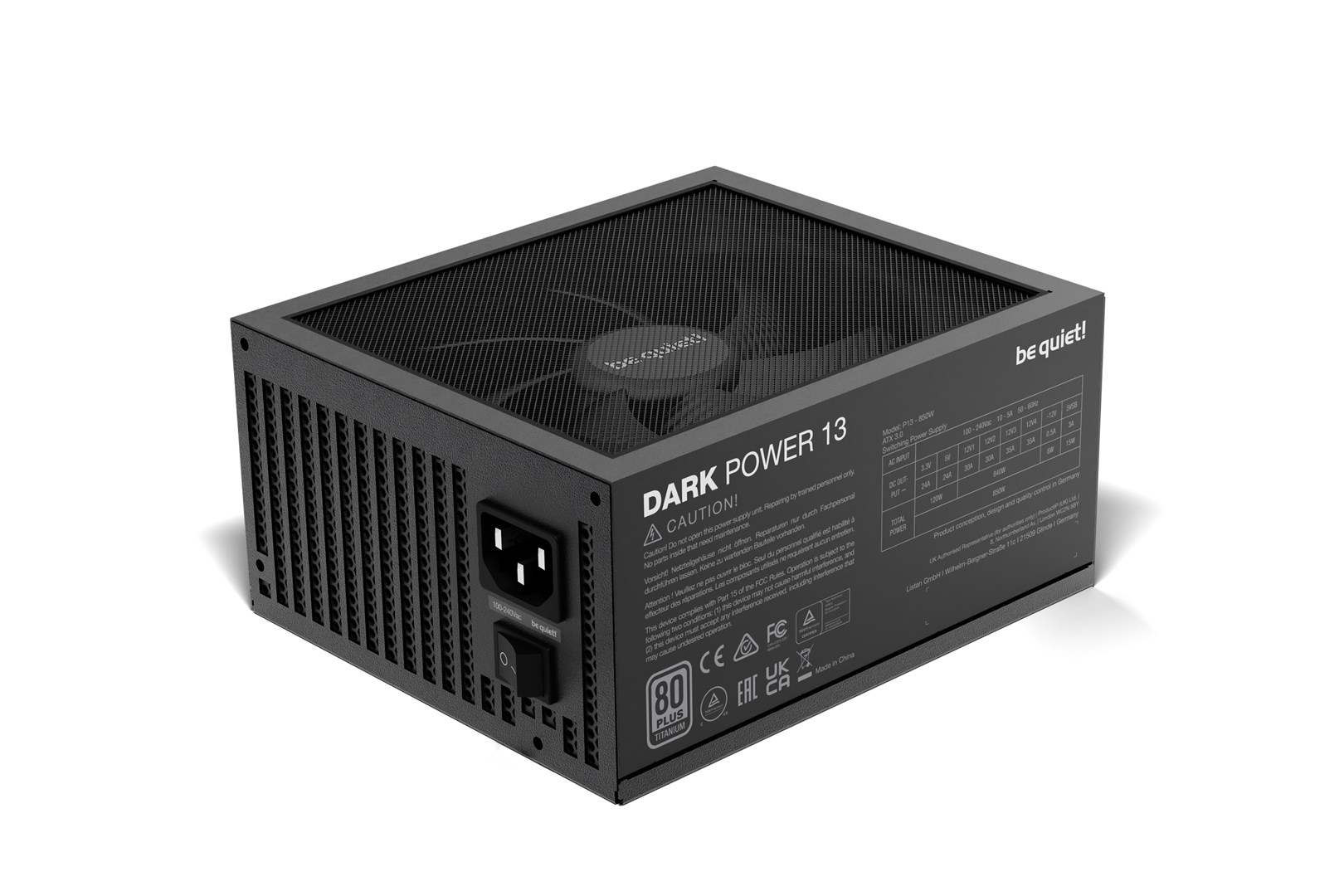 Burim energjie be quiet! Dark Power 13, 20+4 pin ATX, 850 W