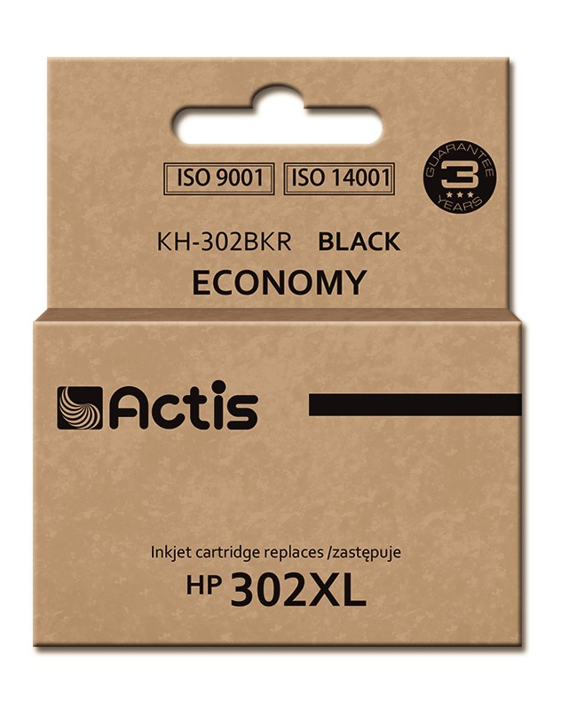 Ngjyrë për printer Actis KH-302BKR (zëvendësim për HP 302XL F6U68AE), 20 ml, e zezë