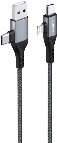 Kабел USB Dudao L20 Pro 4in1, 1.5m, 65W, црн