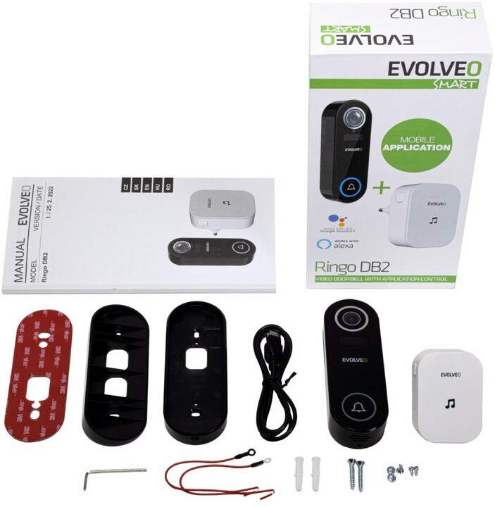 Zile video smart me wireless + zile prizë EVOLVEO Ringo DB2, e zezë