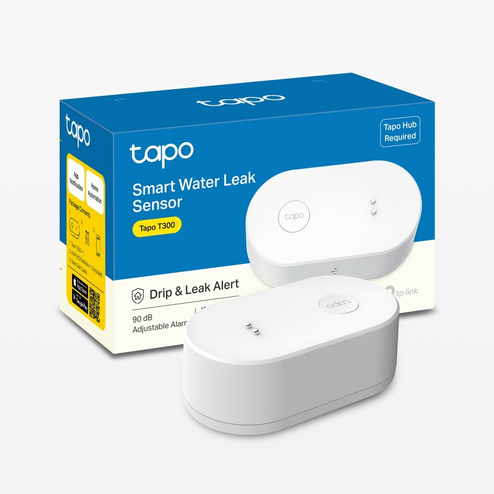 Sensor uji smart TP-Link Tapo T300, IP67, alarm 90 dB, i bardhë