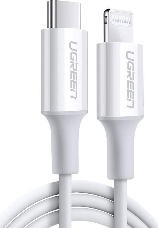 Kabllo karikimi Ugreen US171, USB C në Lightning, 1.5m, e bardhë