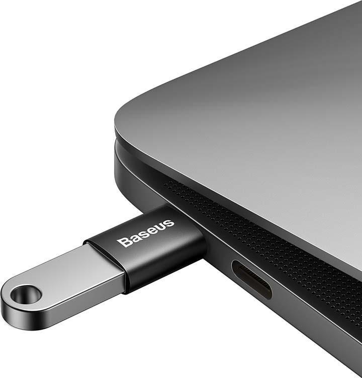 Adapter OTG Baseus Ingenuity Series, Type C në USB A 3.1, i zi
