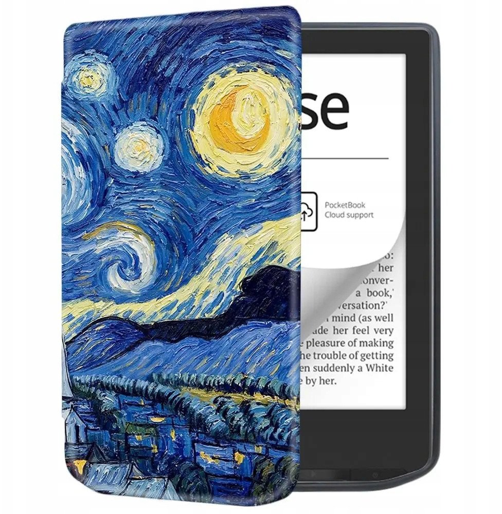 Kuti mbrojtëse grafike TPU për PocketBook Verse Verse Pro 629 634, magazinim magnetik, dizajn Starry Sky, shumëngjyrëshe