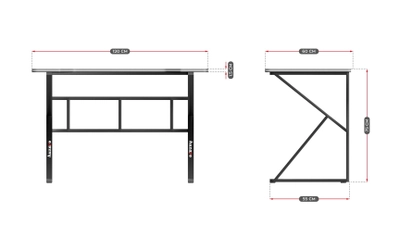 Tavolinë gaming Huzaro Hero 1.6, 120x60 cm, 15mm, e zezë
