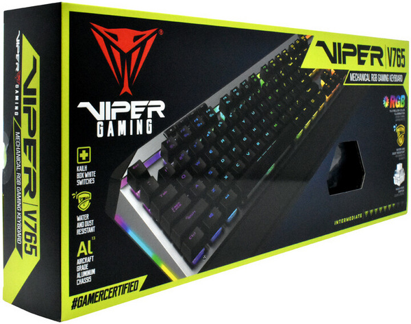 Tastierë Patriot Viper V765, Kailh White, US, e argjendtë