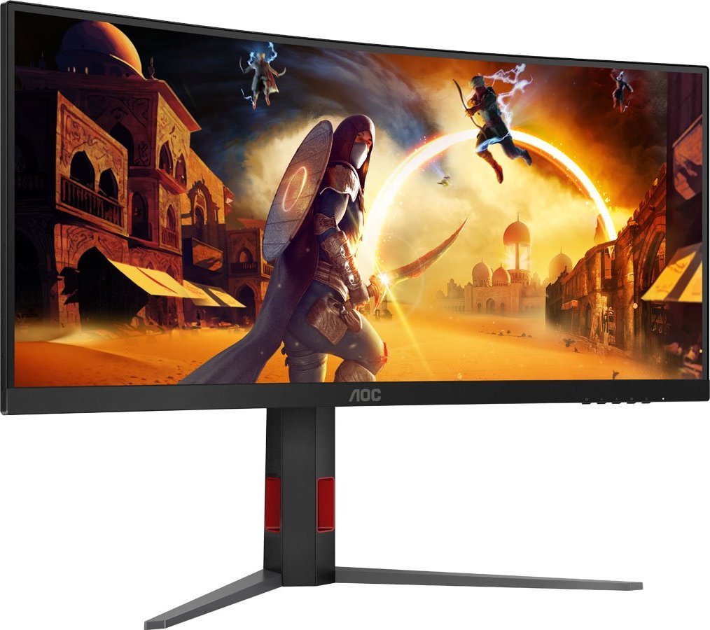 Monitor harkuar gaming AOC CU34G4Z, 34", WQHD 3440 x 1440, 240Hz, i zi e kuqe