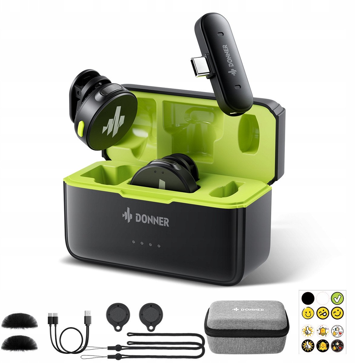Mikrofon wireless Donner VPM 20, sistem me valë, i zi
