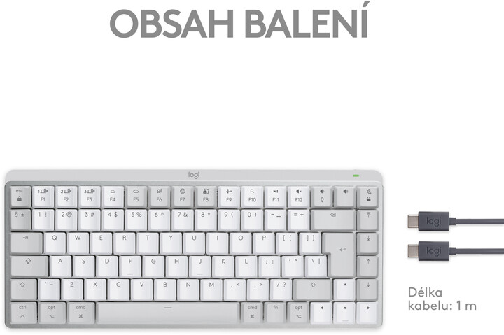 Tatierë Logitech MX Mechanical Mini për Mac, gri e çelët