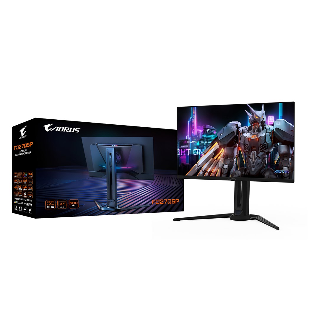 GIGABYTE AORUS FO27Q5P монитор, 27", OLED QH, 500Hz, црн