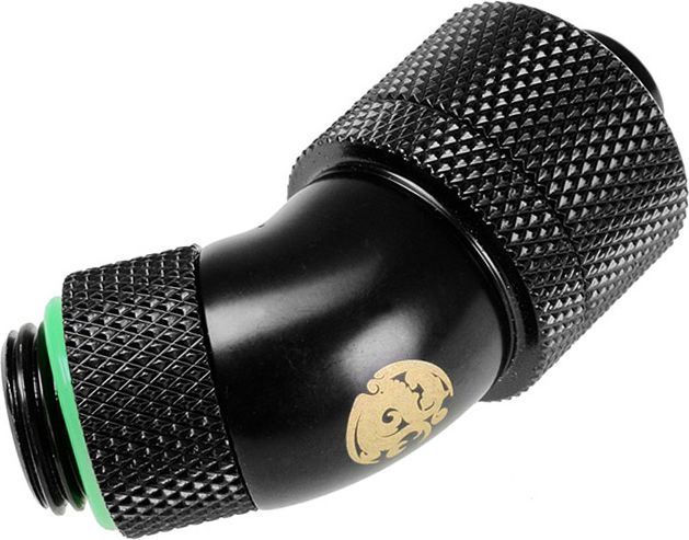 Lidhës uji BitsPower BP-MB45R2CPF-CC3V2, 45°, 10/16mm, 1/4", i zi matte