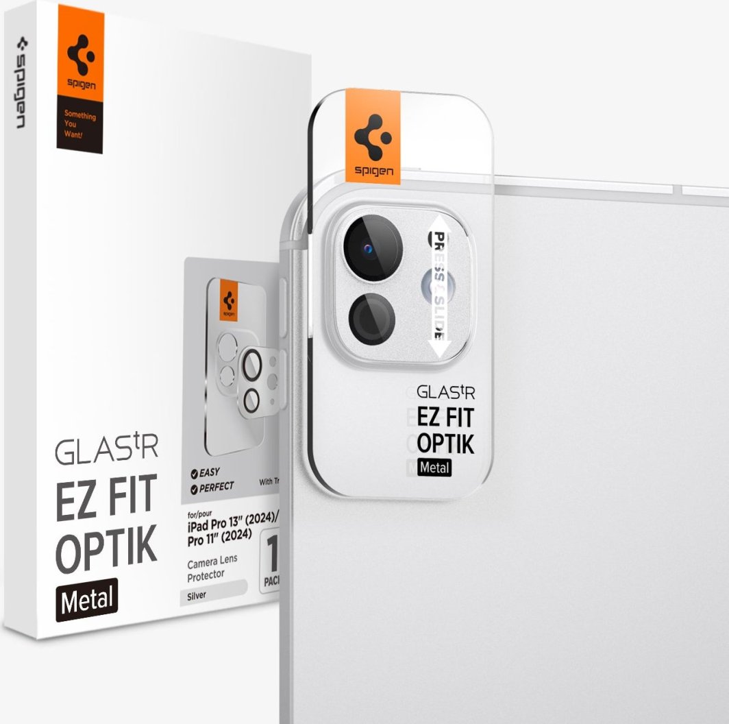 Mbrojtësja e lentes së kamerës Spigen Glas.tR EZ Fit Optik Metal për iPad Pro 11" / 13" 2024, e argjendtë