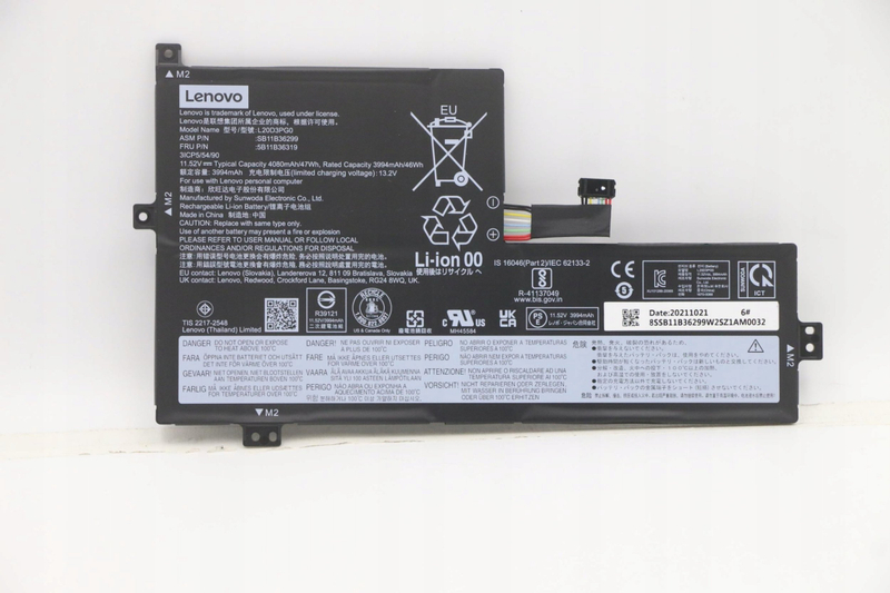 Bateri laptopi Lenovo L20D3PG0, 47Wh, Li ion, e zezë